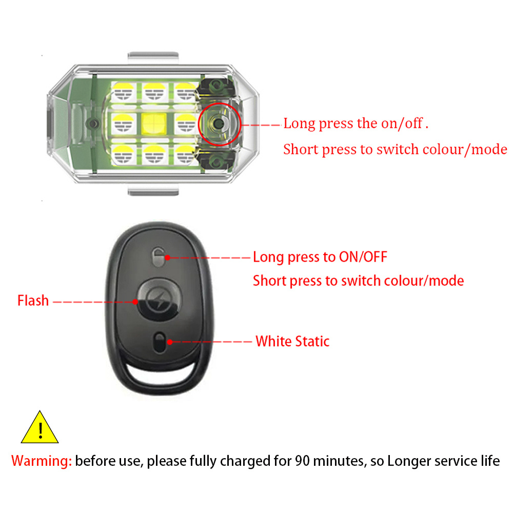 2PCS/4PCS Wireless LED Drone S - Drone Beacon Light ulasan dan harga