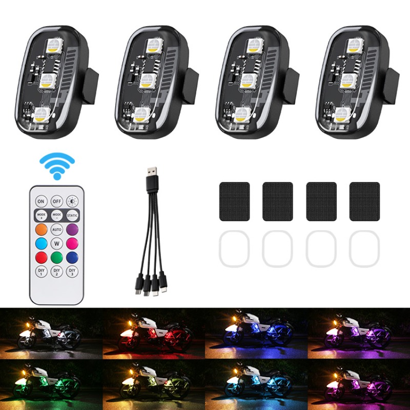 Drone Motorcycle RGB LED Strob - Drone Beacon Light ulasan dan harga